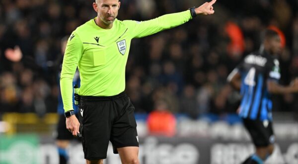 231109 Club Brugge vs FC Lugano referee Tamas Bognar of Hungary pictured during the Uefa Conference League on matchday 4 in group D in the 2023-2024 season between Club Brugge KV and FC Lugano from Switzerland on November 9 , 2023 in Brugge, Belgium. Photo by David Catry / Isosport BRUGGE BELGIUM Copyright: xx 417499,Image: 822233197, License: Rights-managed, Restrictions: PUBLICATIONxNOTxINxBELxUKxUSA, Credit images as "Profimedia/ IMAGO", Model Release: no, Credit line: IMAGO / imago sportfotodienst / Profimedia