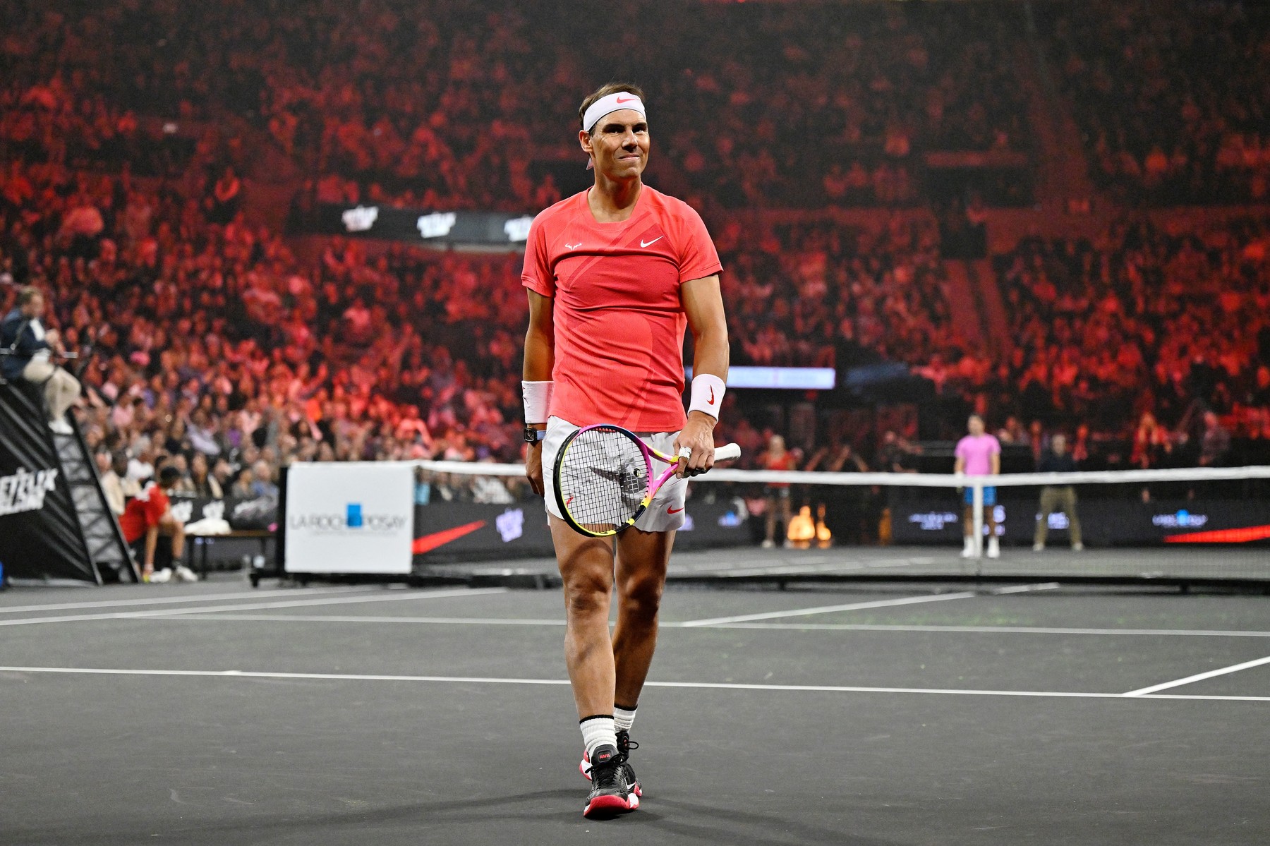 LAS VEGAS, NEVADA - MARCH 03: Rafael Nadal competes in The Netflix Slam, a live Netflix Sports event at the MGM Resorts | Michelob Ultra Arena on March 03, 2024 in Las Vegas, Nevada.   David Becker,Image: 853439759, License: Rights-managed, Restrictions: , Model Release: no, Credit line: David Becker / Getty images / Profimedia
