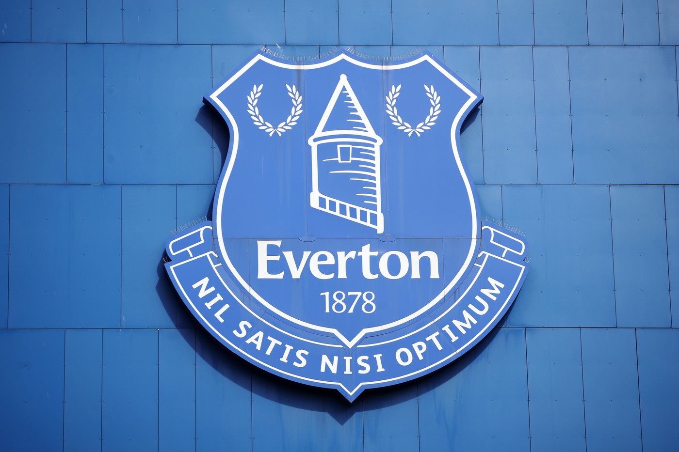 File photo dated 24-03-2024 of the Everton club crest outside the stadium. Everton's finances were under the microscope again on Easter Sunday as they revealed a loss for the 2022-23 season which almost doubled from the previous year. Issue date: Sunday March 31, 2024.,Image: 861436511, License: Rights-managed, Restrictions: FILE PHOTO Use subject to restrictions. Editorial use only, no commercial use without prior consent from rights holder., Model Release: no, Credit line: Jess Hornby / PA Images / Profimedia
