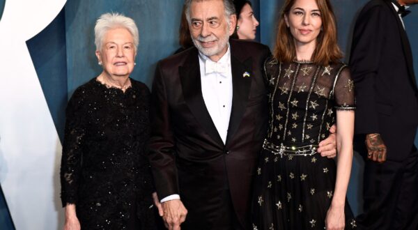(FILES) US director Francis Ford Coppola (C), daughter US director Sofia Coppola (R) and wife US documentary filmmaker Eleanor Coppola attend the 2022 Vanity Fair Oscar Party following the 94th Oscars at the The Wallis Annenberg Center for the Performing Arts in Beverly Hills, California on March 27, 2022.  US film director, producer and screenwriter Francis Ford Coppola will turn 85 on April 7, 2024.,Image: 862308628, License: Rights-managed, Restrictions: , Model Release: no, Credit line: Patrick T. FALLON / AFP / Profimedia