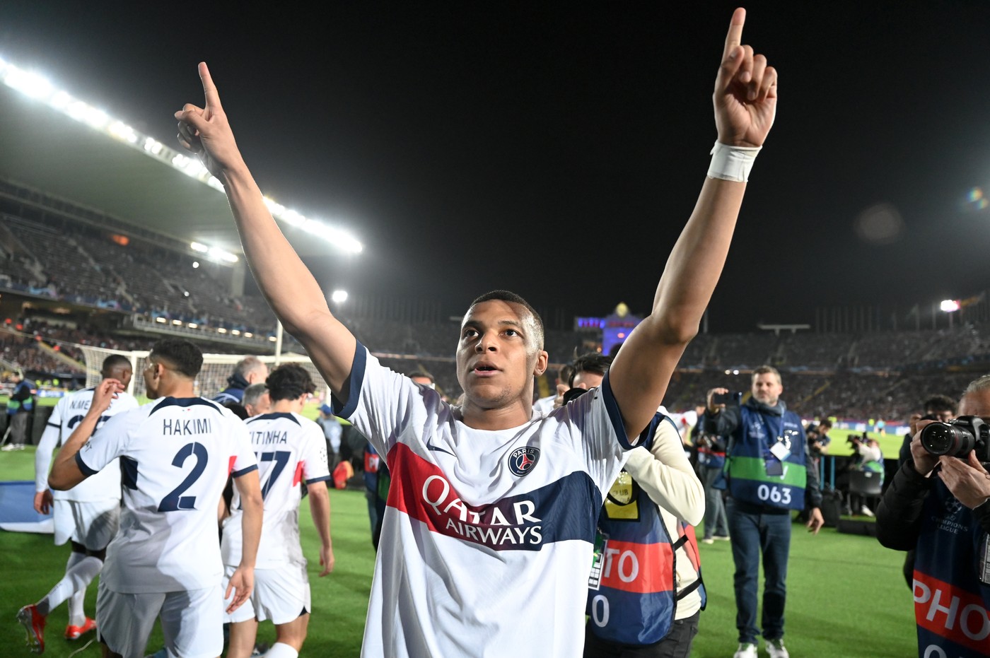 07 Kylian MBAPPE (psg) during the UEFA Champions League Quarter-finals match between Barcelona and Paris at Estadi Olimpic Lluis Companys on April 16, 2024 in Barcelona, Spain.,Image: 865407400, License: Rights-managed, Restrictions: *** World Rights Except Belgium and France *** BELOUT FRAOUT, Model Release: no, Credit line: Icon Sport / ddp USA / Profimedia