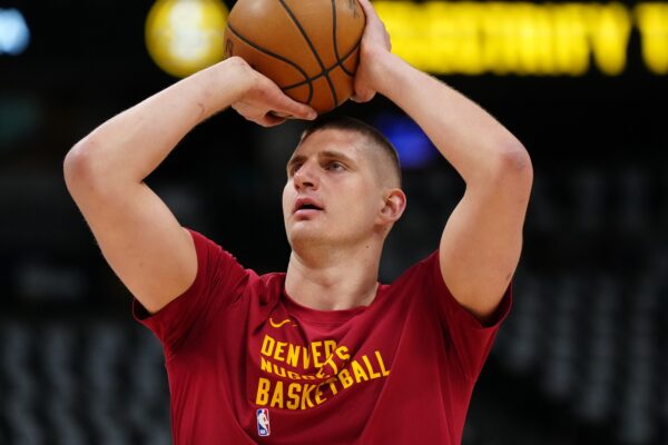 Apr 22, 2024; Denver, Colorado, USA; Denver Nuggets center Nikola Jokic (15) warms up before the game against the Los Angeles Lakers during game two of the first round for the 2024 NBA playoffs at Ball Arena.,Image: 867118868, License: Rights-managed, Restrictions: , Model Release: no, Credit line: USA TODAY Sports / ddp USA / Profimedia