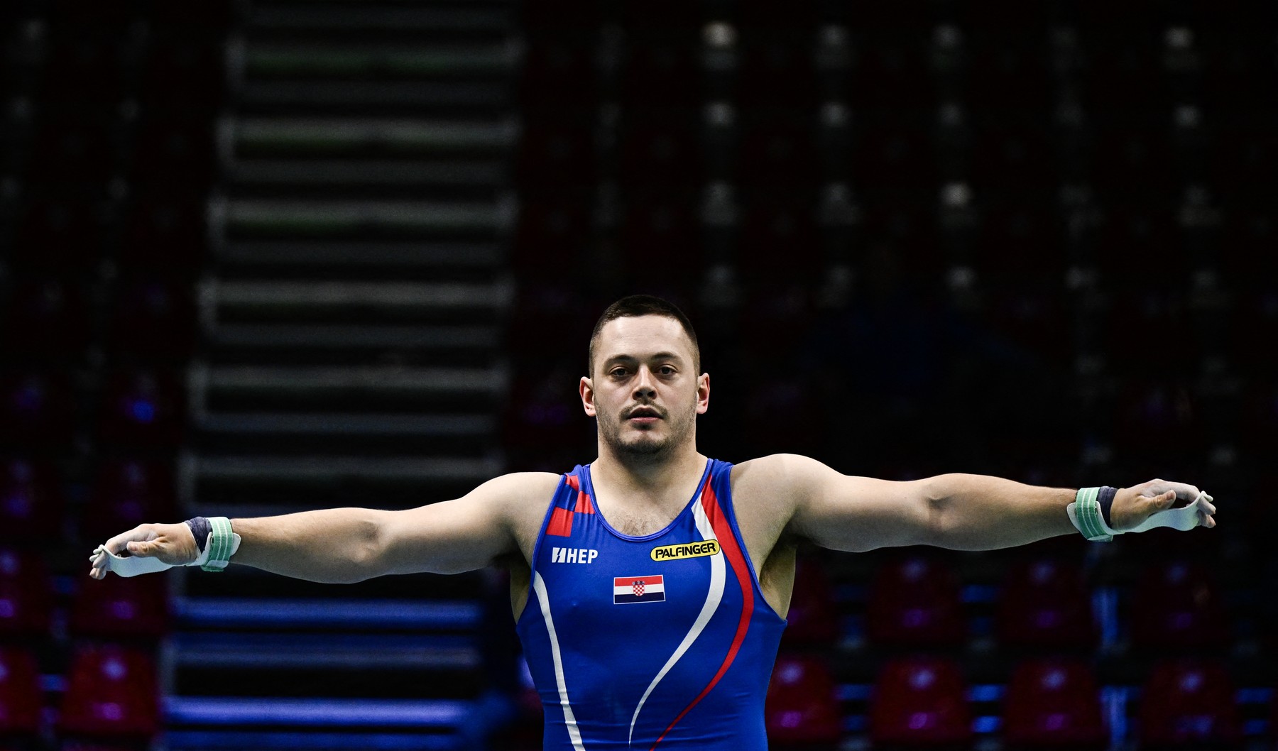Croatia's Tin Srbic competes on the high bar (horizontal bar) during the Men's All-Around Finals plus qualification for Team and Invidual Apparatus Finals event at the Artistic Gymnastics European Championships, in Rimini, on the Adriatic coast, northeastern Italy, on April 24, 2024.,Image: 867580002, License: Rights-managed, Restrictions: , Model Release: no, Credit line: GABRIEL BOUYS / AFP / Profimedia