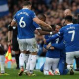 27th April 2024; Goodison Park, Liverpool, England; Premier League Football, Everton versus Brentford; Idrissa Gana Gueye of Everton celebrates with his team mates after scoring to give his side a 1-0 lead after 60 minutes,Image: 868427401, License: Rights-managed, Restrictions: , Model Release: no, Credit line: David Blunsden / Actionplus / Profimedia