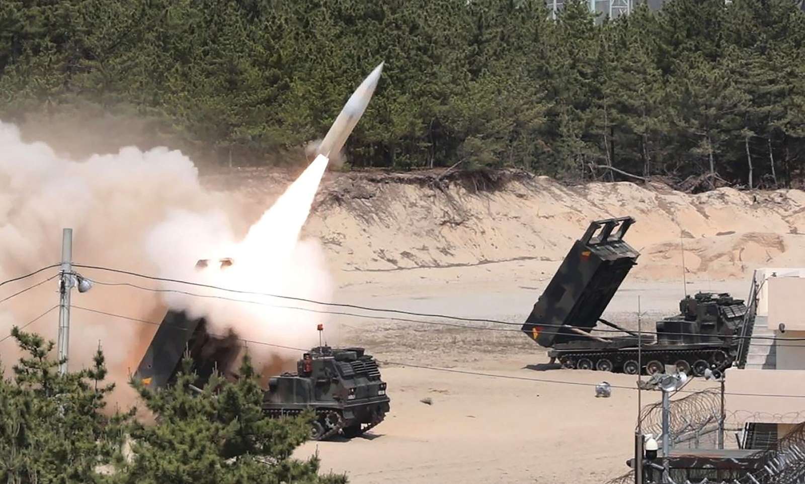 This handout photo taken on May 25, 2022 and provided by the South Korean Defence Ministry in Seoul shows a US Army Tactical Missile System (ATACMS) firing a missile from an undisclosed location on South Korea's east coast during a live-fire exercise aimed to counter North Korea’s missile test. North Korea fired a volley of missiles early on May 25, including a suspected intercontinental ballistic missile, just hours after US President Joe Biden left Asia after a trip overshadowed by Pyongyang's sabre-rattling.,Image: 694333097, License: Rights-managed, Restrictions: ---- EDITORS NOTE ----- RESTRICTED TO EDITORIAL USE - MANDATORY CREDIT "AFP PHOTO / South Korean Defence Ministry" - NO MARKETING NO ADVERTISING CAMPAIGNS - DISTRIBUTED AS A SERVICE TO CLIENTS, ***
HANDOUT image or SOCIAL MEDIA IMAGE or FILMSTILL for EDITORIAL USE ONLY! * Please note: Fees charged by Profimedia are for the Profimedia's services only, and do not, nor are they intended to, convey to the user any ownership of Copyright or License in the material. Profimedia does not claim any ownership including but not limited to Copyright or License in the attached material. By publishing this material you (the user) expressly agree to indemnify and to hold Profimedia and its directors, shareholders and employees harmless from any loss, claims, damages, demands, expenses (including legal fees), or any causes of action or allegation against Profimedia arising out of or connected in any way with publication of the material. Profimedia does not claim any copyright or license in the attached materials. Any downloading fees charged by Profimedia are for Profimedia's services only. * Handling Fee Only 
***, Model Release: no, Credit line: Handout / AFP / Profimedia