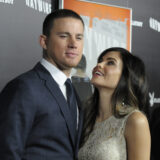 Actor Channing Tatum, left, and actress Jenna Dewan arrive at the premiere of the feature film "Haywire" in Los Angeles on Thursday, Jan. 5, 2012. (AP Photo/Dan Steinberg)
