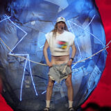 Windows95man of Finland performs the song No Rules!, during the Grand Final of the Eurovision Song Contest in Malmo, Sweden, Saturday, May 11, 2024. (AP Photo/Martin Meissner)