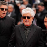 The Kaibutsu Monster Movie Premiere at the 76th Edition of the Cannes Film Festival Ethan Hawke, Pedro Almodovar, and Anthony Vaccarello attend the movie premiere and red carpet event for the movie Kaibutsu Monster, which is in competition for the Palme d Or, during the 76th edition of the Cannes Film Festival on May 17 2023, in Cannes, France Cannes Palace of Festivals and Congresses of Cannes Cannes France Copyright: xAlexandraxFechetex _ADR9692