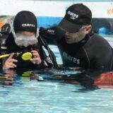 06.05.2017., Sisak - U pjesackoj zoni postavljen je montazni bazen u kojem su ronoci Ronlackog kluba Sisak i instruktori ronjenja Nemo Adria Rescue Team sproveli projekt 