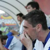 26.05.2005., Split - U uzvratnom susretu finala Hrvatskog nogometnog kupa Rijeka je, nakon sto je u prvom susretu bila bolja s 2:1, i na Poljudu svladala Hajduk s 1:0. Prvi je to trofej Rijecana od hrvatske neovisnosti. U bivsoj drzavi dva puta su osvajali naslov u kupu, a proslo je 26 godina od kada su osvojili zadnji trofej. Dario Damjanovic.