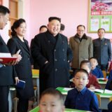 This undated picture released by North Korean news agency, KCNA (Korean Central News Agency) on February 2, 2017 shows North Korean leader Kim Jong-Un (C) visiting newly built Pyongyang Orphans' Primary School. REPUBLIC OF KOREA OUT ---EDITORS NOTE--- RESTRICTED TO EDITORIAL USE - MANDATORY CREDIT 