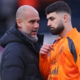 10th December 2023; Kenilworth Road, Luton, Bedfordshire, England; Premier League Football, Luton Town versus Manchester City; Manchester City Manager Josep Guardiola speaks with Josko Gvardiol,Image: 828322859, License: Rights-managed, Restrictions: , Model Release: no, Credit line: Shaun Brooks / Actionplus / Profimedia