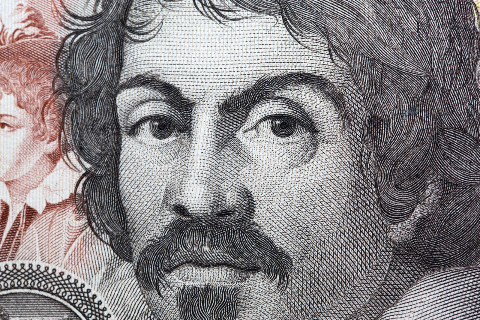 Caravaggio a closeup portrait from Italian money - lira,Image: 847373187, License: Royalty-free, Restrictions: , Model Release: no, Credit line: Janusz Pieńkowski / Panthermedia / Profimedia