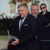 MICHALOVCE, SLOVAKIA - APRIL 11: Robert Fico, Prime Minister of Slovakia arrives at the town hall as members of the Slovak and Ukrainian governments meet to discuss cross-border cooperation projects, transport links and energy cooperation in Michalovce, Slovakia on April 11, 2024. The ministers also discussed the defence industry, cooperation in demining Ukrainian territories and logistical support. The reconstruction of Ukraine was also one of the main topics of the meeting. The ministers also discussed agricultural and education issues. A joint press statement by the Prime Minister of the Slovak Republic, Robert Fico, and the Prime Minister of Ukraine, Denys Shmyhal, is scheduled for around 13.30 on the day. Robert Nemeti / Anadolu/ABACAPRESS.COM,Image: 864013903, License: Rights-managed, Restrictions: , Model Release: no, Credit line: AA/ABACA / Abaca Press / Profimedia