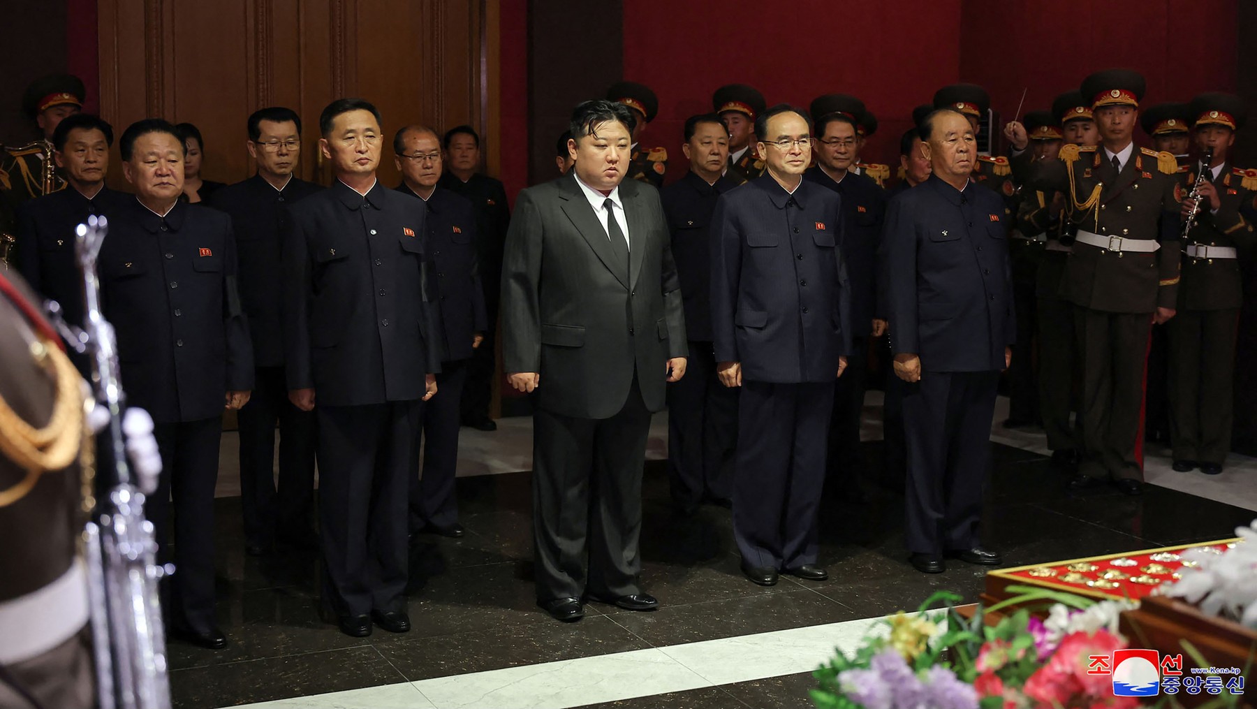 This picture taken and released on May 8, 2024 from North Korea's official Korean Central News Agency (KCNA) via KNS shows North Korea's leader Kim Jong Un (C) and senior officials expressing their condolences to former Workers' Party of Korea Vice Chairman Kim Ki Nam, who died at the age of 94 on May 7, during a service in Pyongyang. North Korea's former propaganda chief, credited with masterminding the personality cult surrounding the ruling Kim dynasty, has died, state media said on May 8, with leader Kim Jong Un attending his funeral.,Image: 871029888, License: Rights-managed, Restrictions: South Korea OUT / REPUBLIC OF KOREA OUT
---EDITORS NOTE--- RESTRICTED TO EDITORIAL USE - MANDATORY CREDIT "AFP PHOTO/KCNA VIA KNS" - NO MARKETING NO ADVERTISING CAMPAIGNS - DISTRIBUTED AS A SERVICE TO CLIENTS / THIS PICTURE WAS MADE AVAILABLE BY A THIRD PARTY. AFP CAN NOT INDEPENDENTLY VERIFY THE AUTHENTICITY, LOCATION, DATE AND CONTENT OF THIS IMAGE ---, ***
HANDOUT image or SOCIAL MEDIA IMAGE or FILMSTILL for EDITORIAL USE ONLY! * Please note: Fees charged by Profimedia are for the Profimedia's services only, and do not, nor are they intended to, convey to the user any ownership of Copyright or License in the material. Profimedia does not claim any ownership including but not limited to Copyright or License in the attached material. By publishing this material you (the user) expressly agree to indemnify and to hold Profimedia and its directors, shareholders and employees harmless from any loss, claims, damages, demands, expenses (including legal fees), or any causes of action or allegation against Profimedia arising out of or connected in any way with publication of the material. Profimedia does not claim any copyright or license in the attached materials. Any downloading fees charged by Profimedia are for Profimedia's services only. * Handling Fee Only 
***, Model Release: no, Credit line: STR / AFP / Profimedia