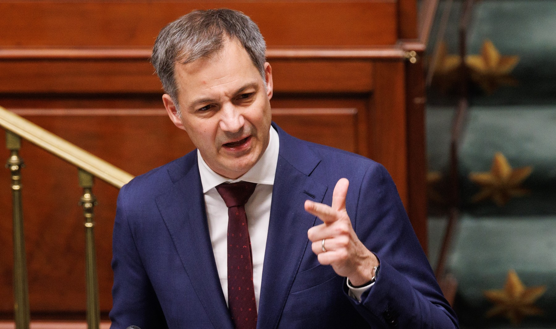 Prime Minister Alexander De Croo delivers a speech at a plenary session of the chamber, at the federal parliament in Brussels, Wednesday 08 May 2024.,Image: 871161195, License: Rights-managed, Restrictions: , Model Release: no, Credit line: BENOIT DOPPAGNE / Belga Press / Profimedia