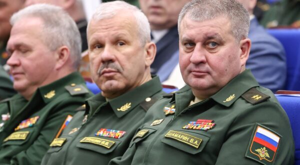 RUSSIA, MOSCOW - DECEMBER 19, 2023: Vadim Shamarin (R), head of the Main Directorate of Communications of the Russian Armed Forces, attends an expanded meeting of the Russian Defence Ministry Board at the National Defence Management Centre. Artyom Geodakyan/TASS,Image: 830899613, License: Rights-managed, Restrictions: , Model Release: no, Credit line: Artyom Geodakyan / TASS / Profimedia