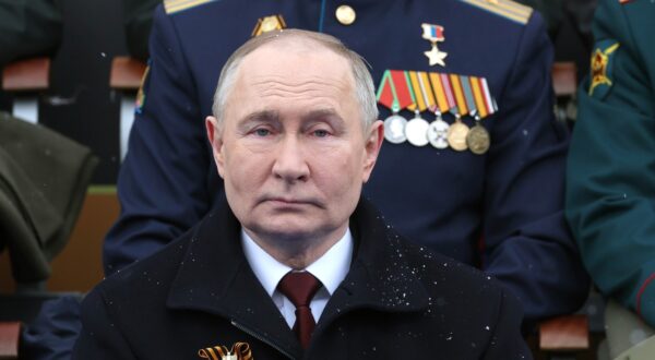 8678058 09.05.2024 Russian President Vladimir Putin attends a military parade on Victory Day, which marks the 79th anniversary of the victory over Nazi Germany in World War Two, in Moscow, Russia.,Image: 871372239, License: Rights-managed, Restrictions: Editors' note: THIS IMAGE IS PROVIDED BY RUSSIAN STATE-OWNED AGENCY SPUTNIK., Model Release: no, Credit line: Mikhael Klimentyev / Sputnik / Profimedia