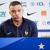 epa11389326 Kylian Mbappe of France attends a press conference in Metz, France, 04 June 2024. France will play against Luxembourg as they prepare for the UEFA EURO 2024 that will start on 14 June in Germany.  EPA/Teresa Suarez
