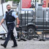Police officers work at the scene where several people were injured in a knife attack on May 31, 2024 in Mannheim, western Germany. Media reported that a prominent Islam critic was among those targeted. A man with a knife attacked and injured several people on the market square in Mannheim at around 11.35 am, police said in a statement. Police then shot at the attacker, who was also injured as a result.,Image: 877921927, License: Rights-managed, Restrictions: , Model Release: no, Credit line: Kirill KUDRYAVTSEV / AFP / Profimedia